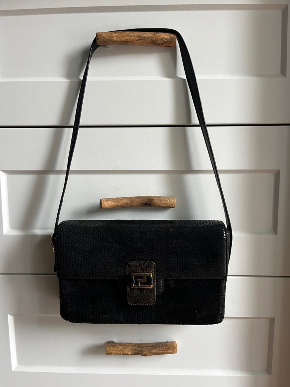 Vintage Due Fratelli Leather Bag – Y2K Croc Embossed